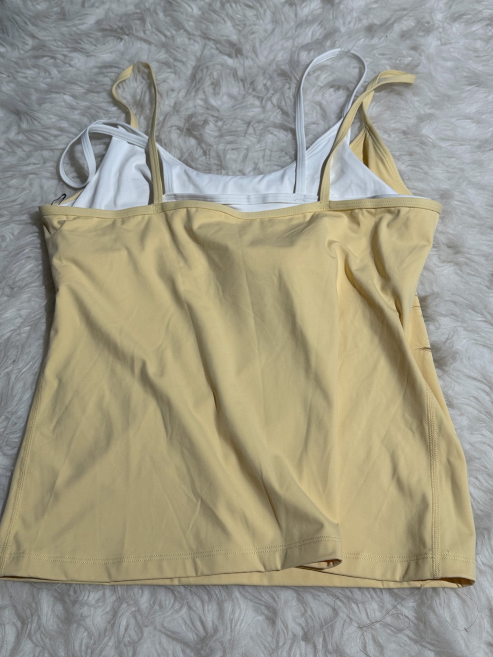 NEW Set Active XL Butter Yellow Matching Set Shorts Sports Bra Tank Top Workout - Picture 11 of 12